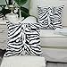 CaliTime Pack of 2 Cozy Throw Pillow Covers Cases Couch Bed Sofa Super Soft Faux Suede Both Sides 18 X 18 Inches White & Black Zebra