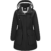 Outdoor Ventures Women's Waterproof Fleece Lined Winter Coat Parka Removable Hood Warm Long Insulated Thicken Puffer Jacket