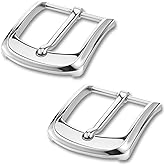 Classicseali 2pcs Belt Buckle Replacement, Heavy Duty Single Prong Square Metal Silver Belt Buckles for Men, 38-40 mm (1.5In -1.6In) Replacement Belts Buckle for Men Women Silver