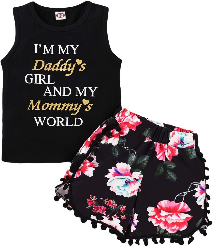 Toddler Girl Summer Clothes Vest Tops Tassels Shorts 2pcs Baby Girl Outfit Suit