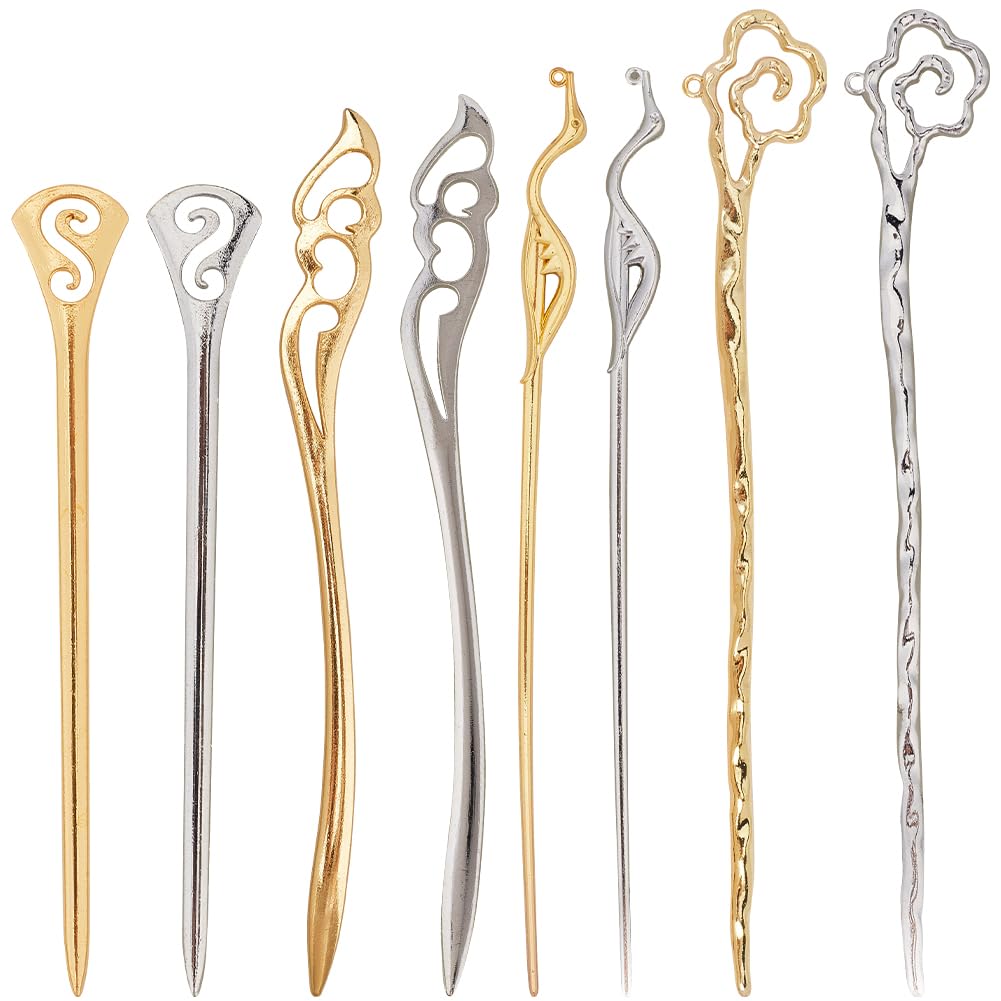 SUNNYCLUE 16pcs 8 Styles Metal Bookmark Set - Silver & Gold Alloy - DIY Crafting & Gifts