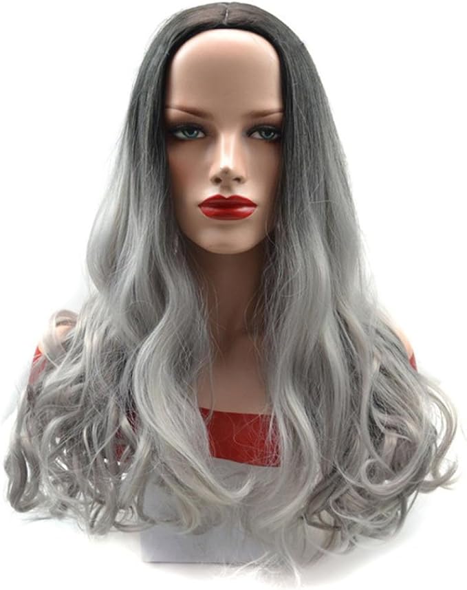 Amazon Com Inkach Old Ladies Wigs Female Women Long Curly Gray