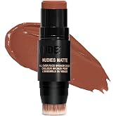 Nudestix Nudies Bronze All Over Matte Bronzing Stick &ndash; 3-in-1 Cream Bronzer for Cheeks, Eyes &amp; Lips with Built-In Brush | Natural Contour &amp; Sun-Kissed Glow