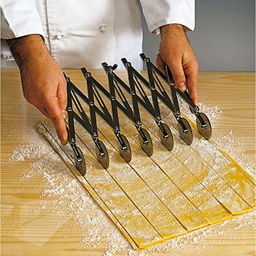 Dough Divider 5 Wheel Pastry Cutter, Wosoova Stainless Steel Expandable Pizza Slicer Knife, Multi-Wheel Baking Cutter Roller for Brownies, Cookies, Cake, Pasta Dough - Thumbnail 6