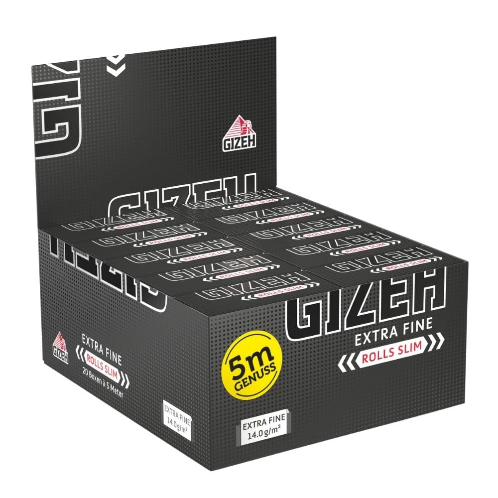 Gizeh 17265 Extra Fine Slim Rolls, 5 Metres, Box of 20, 12 x 6 x 4 cm