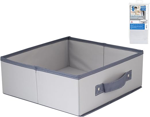 HOME - Caja de ordenación para cajón, 28 x 27 x 11 cm, Nailon, Color Gris: Amazon.es: Hogar