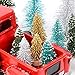 OurWarm 24pcs Miniature Bottle Brush Trees, Artificial Mini Christmas Trees Sisal Trees with Wood Base for Christmas Tabletop Decorations