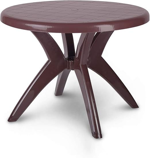 Supreme Marina 4 Seater Plastic Round Dining Table for Home and