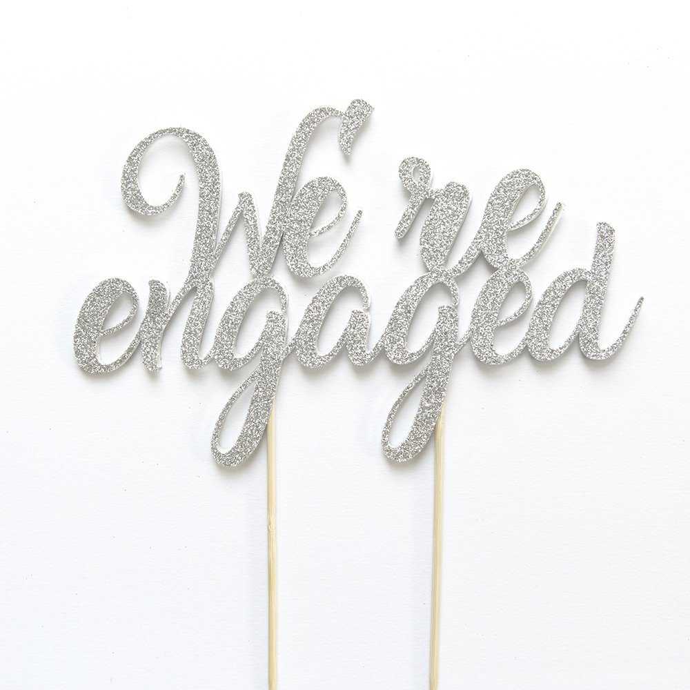 Engaged Cake Topper. Engagement Party Decoration. We're Engaged Cake