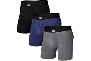 SAXX Underwear Co. Men's Core Cotton Boxer Brief with Fly, Pouch, 3 Pack