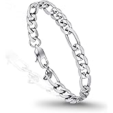 PROSTEEL 316L Stainless Steel Bracelet For Men, Stylish Figaro Chain, Hypoallergenic Jewelry, Black/Gold/Silver Tone, W:6mm-13mm, L:7.5"/8.3", Come with Box