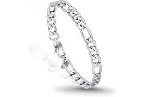 PROSTEEL 316L Stainless Steel Bracelet For Men, Stylish Figaro Chain, Hypoallergenic Jewelry, Black/Gold/Silver Tone, W:6mm-13mm, L:7.5"/8.3", Come with Box