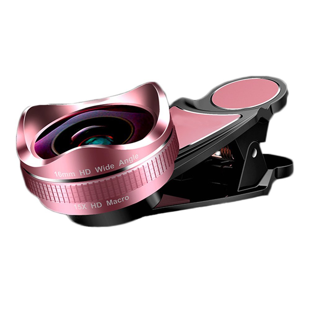 Kit de lente de cámara 16 mm HD gran angular + 15 Macro, lente de ...