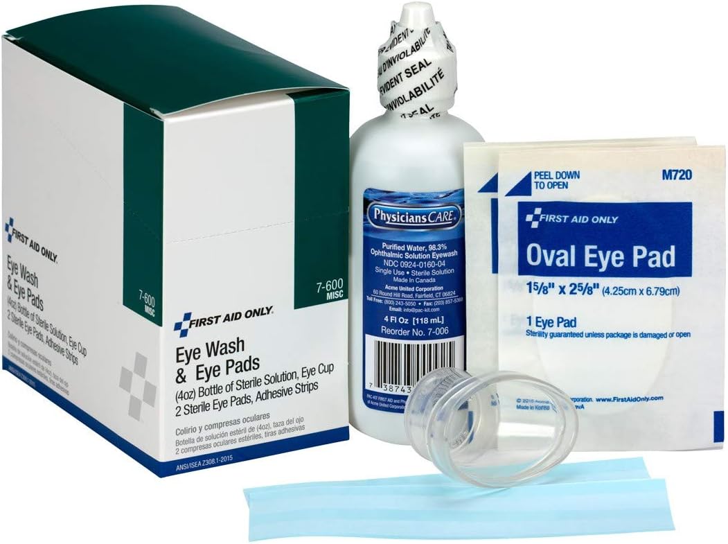 First Aid Only 7-600 6 Piece Eye Wash 