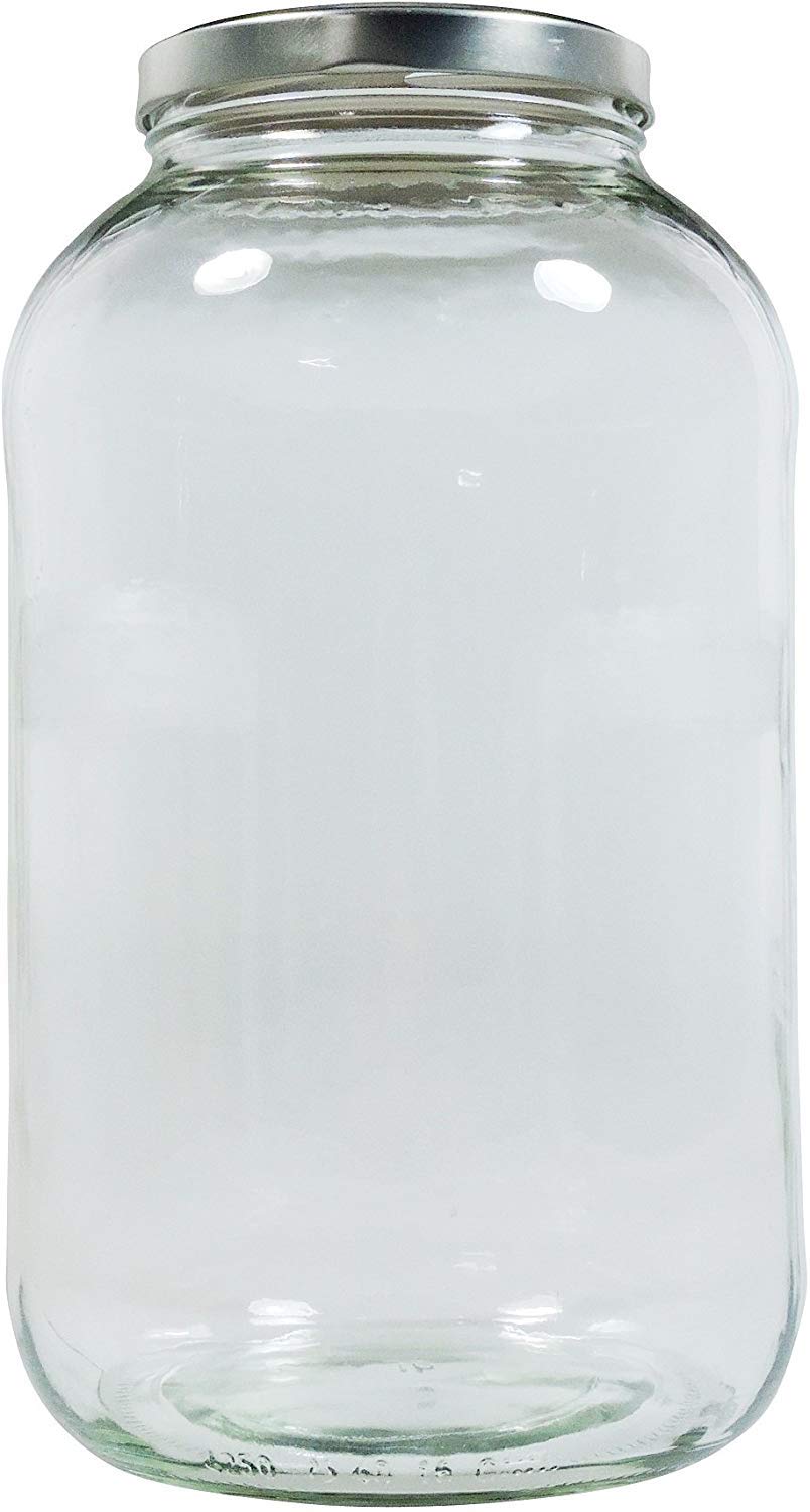 Viva-Haushaltswaren Gabriele Hesse e.K. XXL preserving jar, 4250 ml, with silver-coloured screw cap, storage jar, glass jar, includes writable label