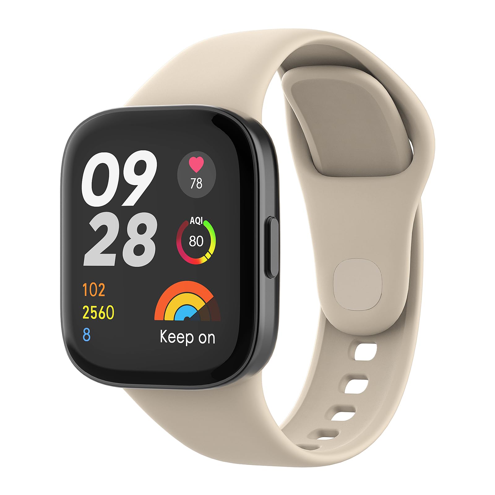 MoKo Watch Strap Compatible with Xiaomi Redmi Watch 3, Soft Silicone Watch Band Replacement Sport Wristband, Ivory White