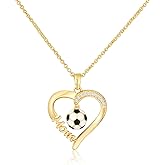 Lydow Baseball Soccer Softball Mom Necklace Gift for Women, 18K Gold Plated Sport Accessories Jewelry 18+2 Inches