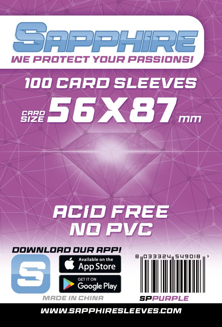 Red Glove - 100 Sapphire Sleeves Purple 56 x 87 SPPURPLE (Pack of 2)