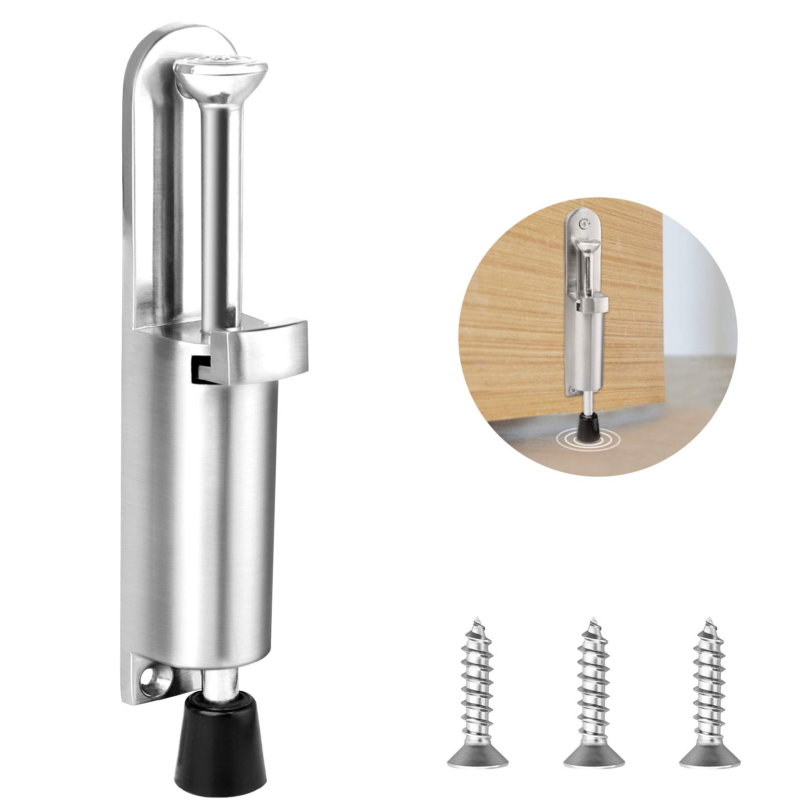 1 Pieces Door Holder, Heavy Duty Door Stopper Adjustable Door Holder with Soft Rubber Spring Loaded Door Stop Step On Door Stop for Home Office Doors