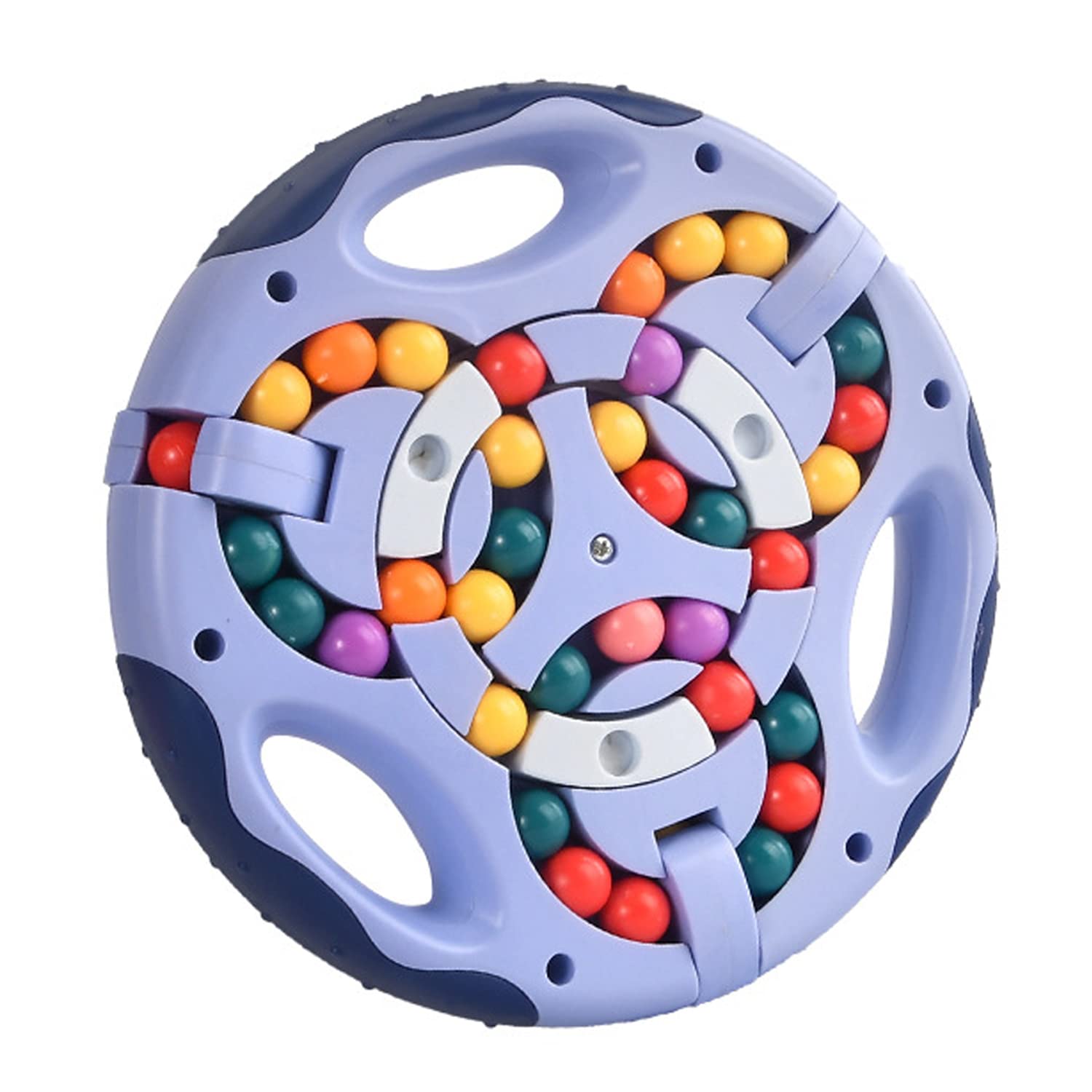 GERUI Rotating Finger Cube Intelligence Games, IQ Game Magic Bean Rotating Cube Toy, Decompression Puzzle Toys for Kids Teens Adults (Blue)