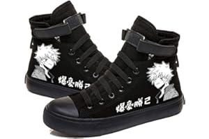DHSPKN Mha Canvas Shoes Anime Deku Sneakers Izuku Todoroki Cosplay High-Top Shoes
