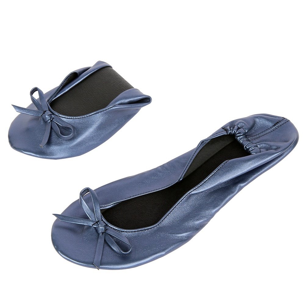 Comfortable Foldable Ballet Flats With Expandable Tote Bag For