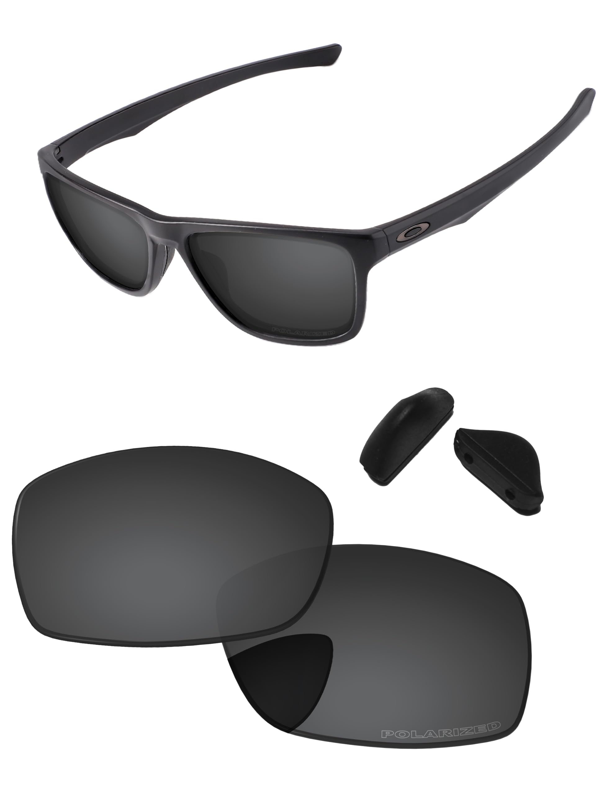 Photo 1 of PapaViva Replacement Lenses for Oakley Holston OO9334 Sunglass Solid Black Polarized
