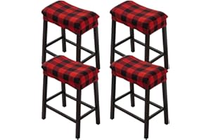 Bifaunvogel Bar Stool Cover Rectangle Set of 4 Printed Stretch Counter Height Bar stools Slipcovers Saddle Stool Slipcover Bench Seat Protector Backless Bar Stools Covers for Kitchen Counter #11