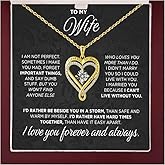 FEDZHY To My Wife 925 Silver Heart Necklace From Husband,Infinite Love Knot Necklace for Women with Gift Box For Romantic, Christmas Gifts, Valentines Day Gifts