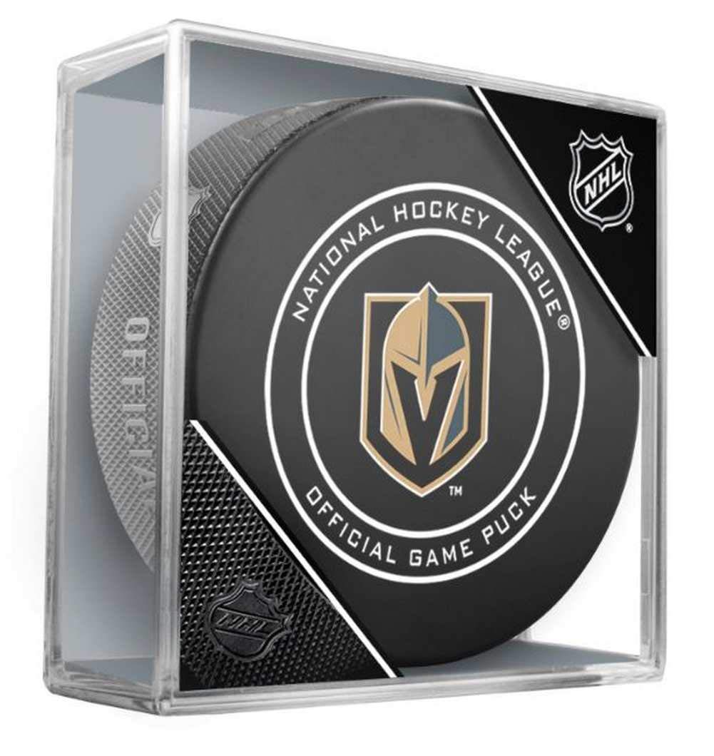 NHL Las Vegas Golden Knights Official Game Hockey Puck with Holder
