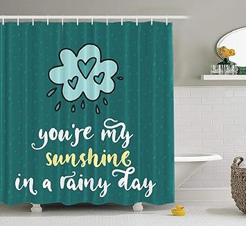 Amazon Com Soopat Sunshine Bathroom Shower Curtain Cute Card