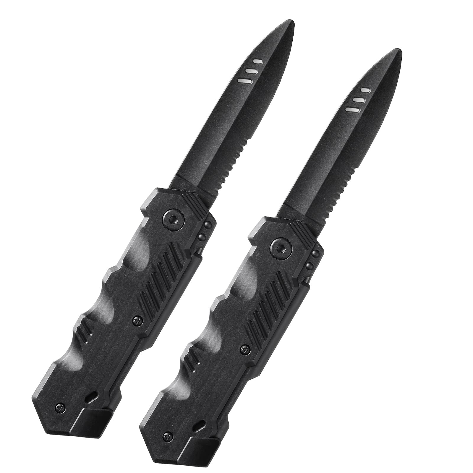 Skylety 2 Pcs Disappearing Dagger Retractable Fake Dagger Plastic Blade Fake Prop Prank Magic Tricks Prop Joke for Halloween Adults Fool's Day Party Favor(Delicate Style)