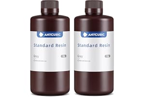 ANYCUBIC 3D Printer Resin, 405nm SLA UV-Curing Resin with High Precision and Quick Curing & Excellent Fluidity for LCD 3D Printing (Grey+Grey, 2kg)