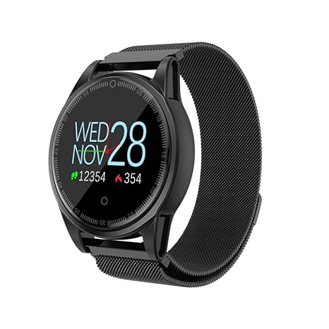 LCLrute Smart Watch Intelligente Herzfrequenz Intelligente Hand - Ringuhr - - Stahlband Mehrere Fitness-Modi Übung Schrittzäh