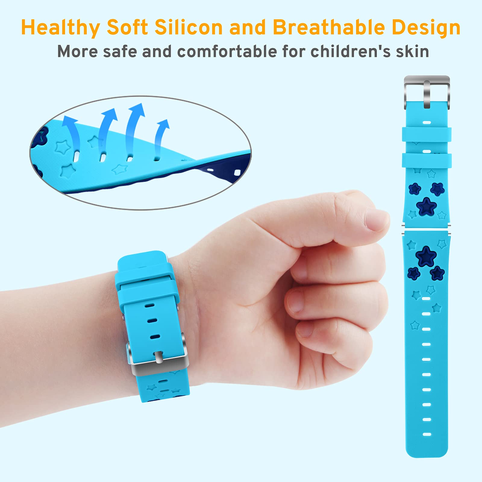 PROGRACE Kids Smart Watch Gifts for Boys - Kids Smartwatch 90°Rotatable Camera Touch Screen Music Pedometer Games Alarm Clock Digital Wrist Watch Toy for Boys Age 3-12 Years Old Blue