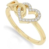 Natural Gemstone Infinity Heart Promise Ring for Women in 925 Silver/18K Yellow/Rose Gold Vermeil, Birthstone Jewelry Gifts for Her Birthday, Anniversary, Christmas, Graduation, Mothers Day