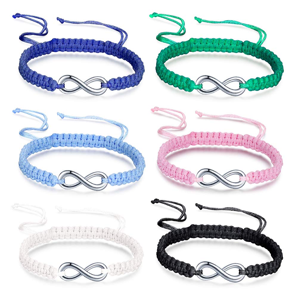 Unendlich U Infinite U Women Men Bracelet, Braided Handcrafted Bracelet Bangle, Classic Infinity Symbol, Rope Adjustable Chain Fit 7-11 Inch Wrist