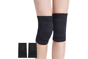 SUJAYU Knee Pads for Women Men, Dance Knee Pads Wrestling Knee Pads Basketball Knee Pads Volleyball Knee Pads for Women, Knee Protector Soft Knee Pads for Work (Black, Medium)