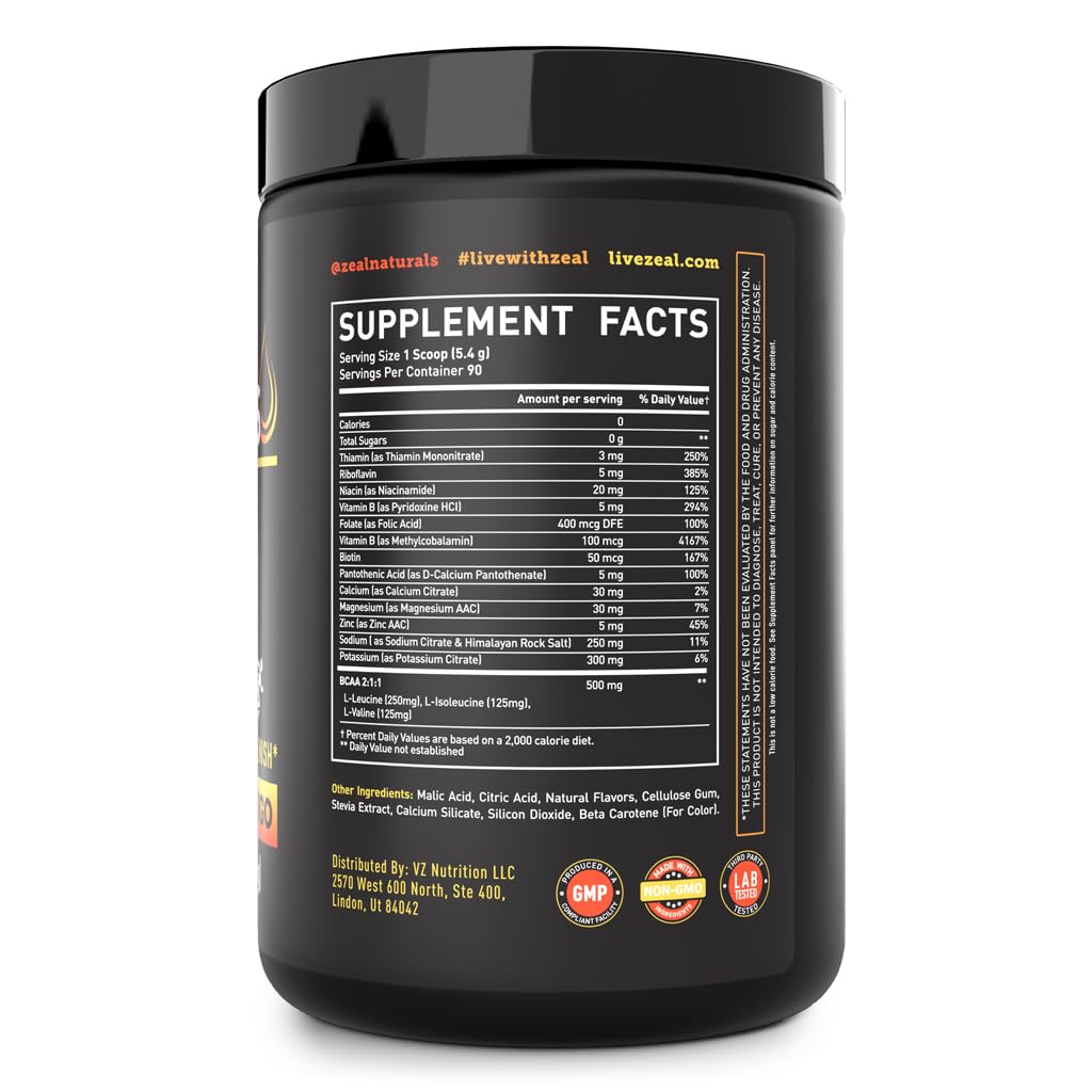 Enhanced Electrolyte Powder (Peach Mango | 90ct.) w/ 0 Sugar +BCAAs +B-Vitamins Electrolyte Supplement w Potassium Zinc & Magnesium for Hydration - Keto Electrolytes