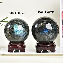 MOGEMT Labradorite Crystal Ball with Stand Large