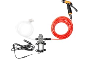 big-autoparts Portable 12v Car Pressure Washer 100W 160PSI Electric Washer Pump with 21.3 Feet PVC Hose fits for Car Home Garden Cleaning Pet Cleaning