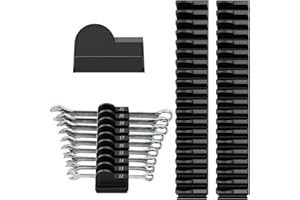 52 pcs Modular Wrench Organizers for Tool Drawers - Wrench Rack with Metric&SAE Labels, Perfect Tool Storage Holder. Gift for