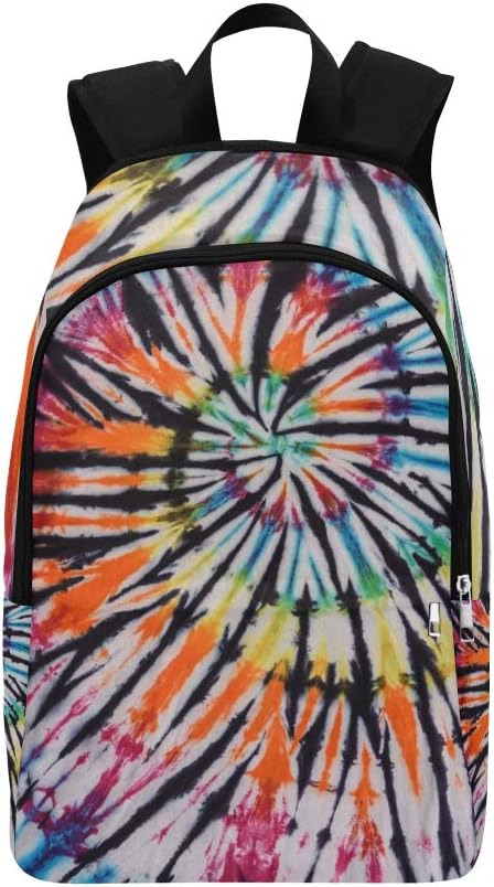 Colorful Tie Dye Swirl Design Casual Daypack Travel Bag College School Backpack for Mens and Women