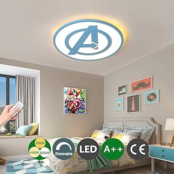 Led Ceiling Light Captain America Decor Lamp With Remote