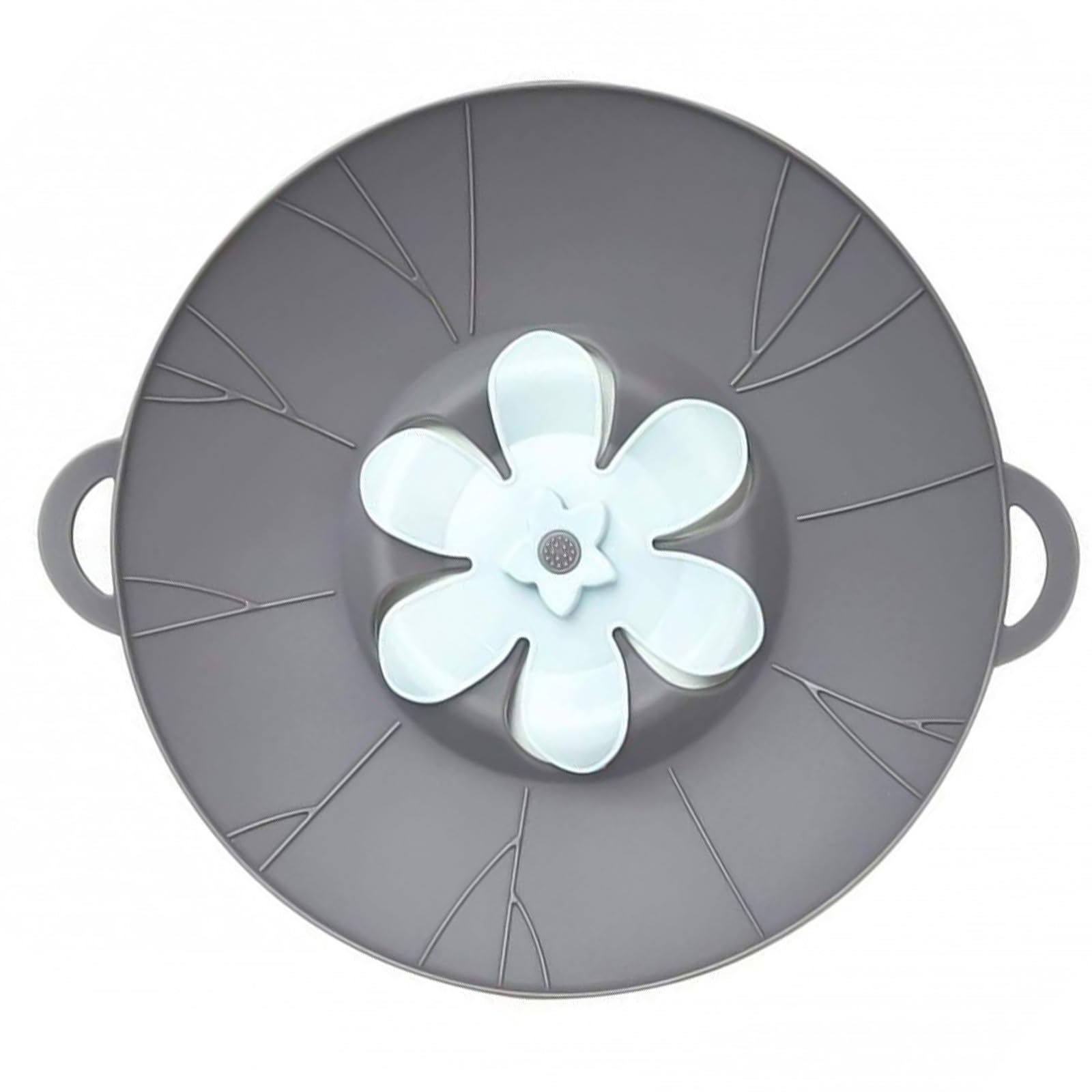 Spill Stopper Silicone Lid Cover, Reusable Heat-Resistant Lid Boiling Kitchen Safeguard, Kitchen Tools Steam Vent Pan and Pot Lids for Pots with a Diameter of 15-26cm (Grey)