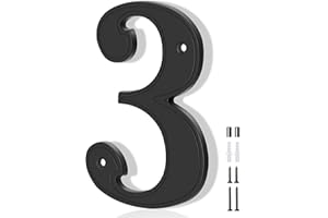 House Numbers 3, Emotionlite House Address Numbers, Black Large Modern House Numbers for Outside, Metal Mailbox Number, 5" Zinc Alloy Style