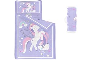 AGANS Datura home Nap Mat -Unicorn Sleeping Bag with Removable Pillow - Daycare and Sleepovers Preschool Kindergarten Bedding Set for Kids Toddler Boys Girls(Unicorn1 Standard)