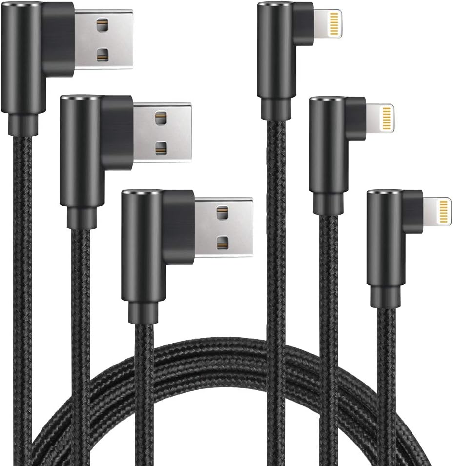 iPhone Gaming Charger Cable, 3 Pack 2M/6FT 90 Degree iPhone