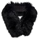 PH PandaHall Faux Fur Collar Fur Hood Trim Warmer Collar Detachable Scarf Wrap Plush for Winter Hood Replacement,32.6x5 Inch