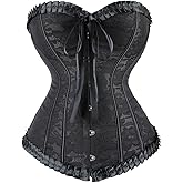 frawirshau Corsets for Women Floral Overbust Corset Bustier Lingerie Top